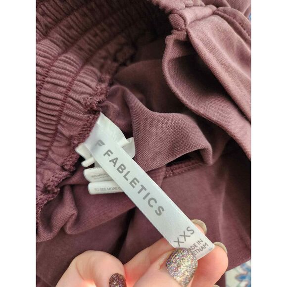 Fabletics Pants Chris Washed Tricot Trousers Flare Leg Bow Belt Size XXS - Picture 3 of 7